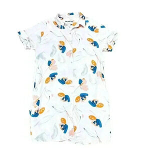 Rachel Zoe Women's Floral Button-Up Shirt Dress Size S Multicolor